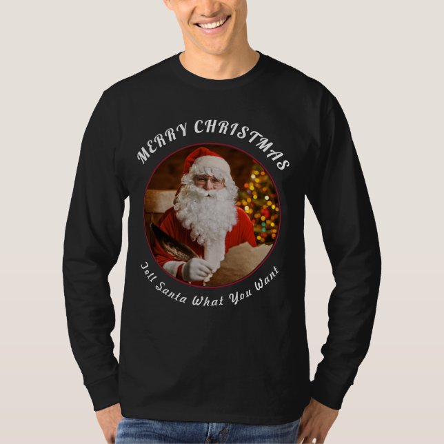 God jul Red Jultomten Julgran T Shirt (Framsida)