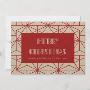 God jul Red & Kraft Vintage 1920-talets art deco Kort