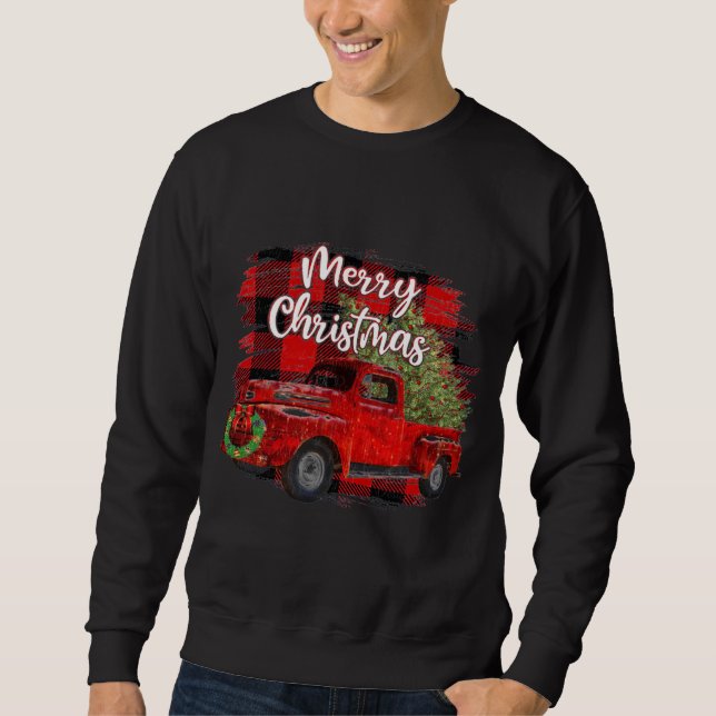 God jul Red Lastbil Buffalo Play-jul Lång Ärmad Tröja (Framsida)