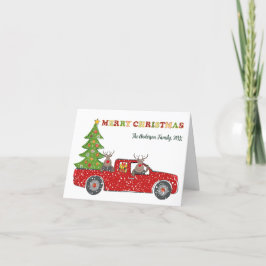 God jul Red Lastbil, Julgranar Funny Helgkort