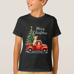 God jul Red Lastbil med Hund& katt Julafton T Shirt