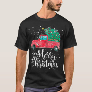 God jul Red Lastbil Plocka Up Träd Family Paja T Shirt