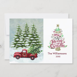 God jul Red Lastbil Snö Scene jul Kort