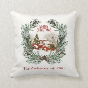 God jul Red Lastbil Spruce Wandedräkt Kudde