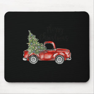 God jul Red Lastbil Träd Light Funny Family Musmatta