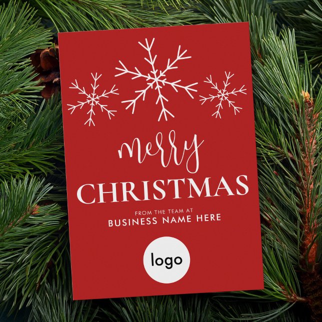 God jul Red Modern Business Logotyp Julkort (Skapare uppladdad)
