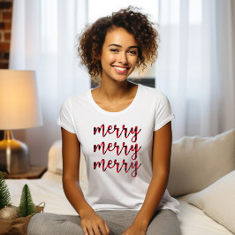 God jul Red Modern Script Cute Women's T Shirt