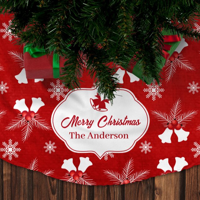 God jul Red Mönster jul Bell Julgransmatta Borstad Polyester (Skapare uppladdad)