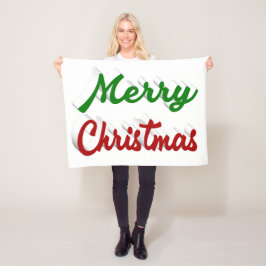 God jul red- och grönt-skript fleecefilt