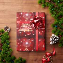 God jul Red och Guld Julgran Presentpapper