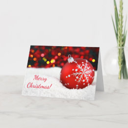 God jul Red Ornament i Snö Helgkort