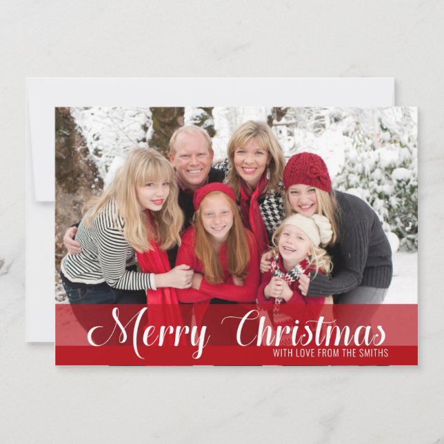 God jul Red Photo Card (Framsida)