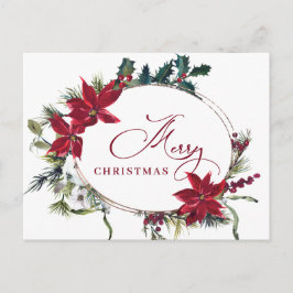 God jul Red Poinsettia Corporate Hälsning Vykort
