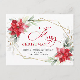 God jul Red Poinsettia Corporate Hälsning Vykort
