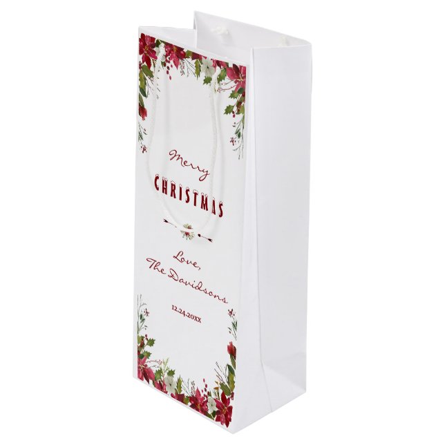 God jul Red Poinsettia Ram (Framsidan Vinklad)