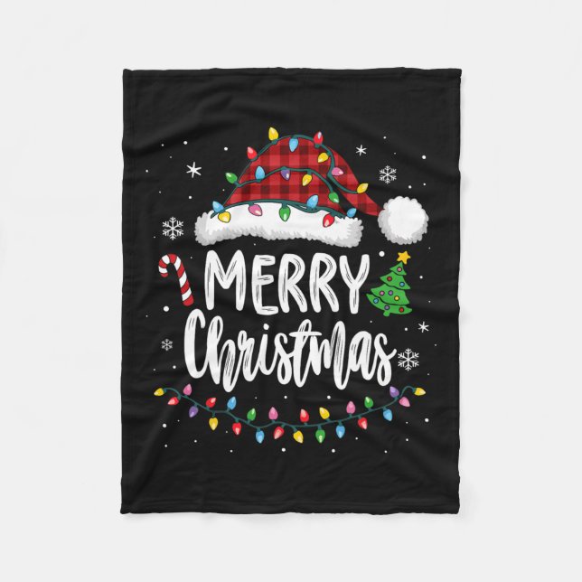 God jul Red Pput Family Ljus Julafton Manar W Fleecefilt (Framsidan)