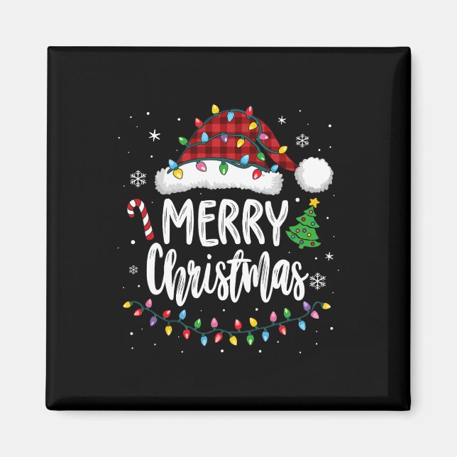 God jul Red Pput Family Ljus Julafton Manar W Magnet (Framsidan)