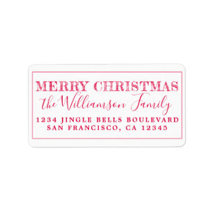 God jul Red Returadress Adressetikett