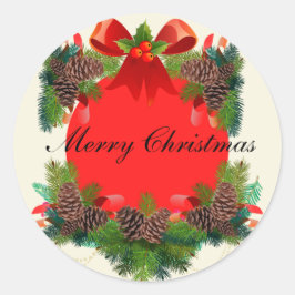 God jul red runt klistermärke