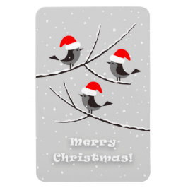 God jul Red Santa Hat Birds Magnet
