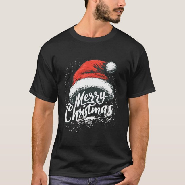God jul Red Santa Hat Julafton Family Matching T Shirt (Framsida)