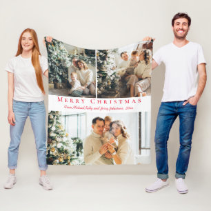 god jul red script 3-chic för fotokollage fleecefilt