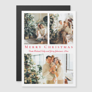 god jul Red script 3-fotosamlingsmagnet