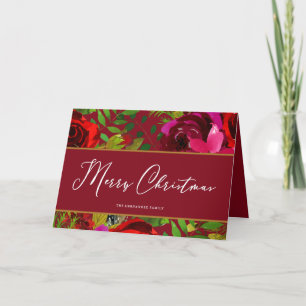 God jul Red Script-Blommigt Helgkort