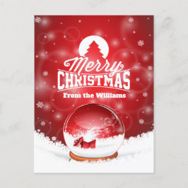 God jul Red Snöflingor Personlig Wish Helg Vykort