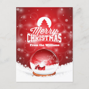 God jul Red Snöflingor Personlig Wish Helg Vykort