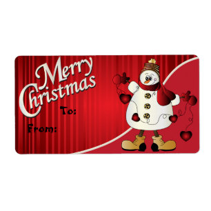 God jul Red Snögubbe Gift Märkre Fraktsedel