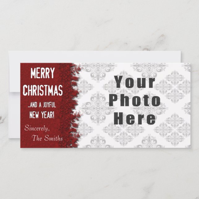 God jul Red Snowflake Julkort (Framsida)