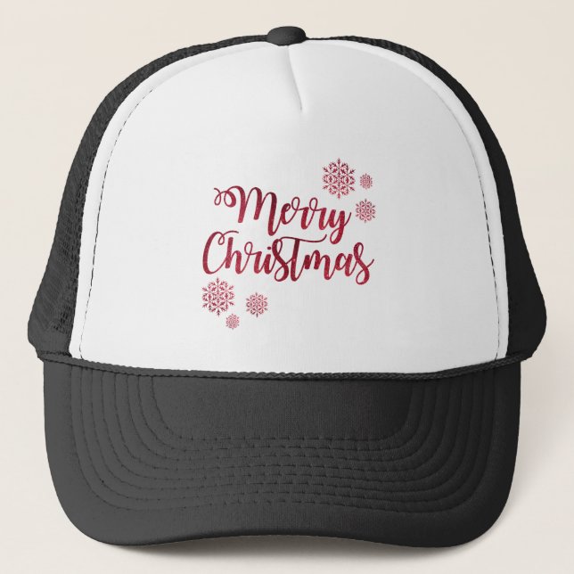 God jul Red Snowflake Typography Keps (Framsida)