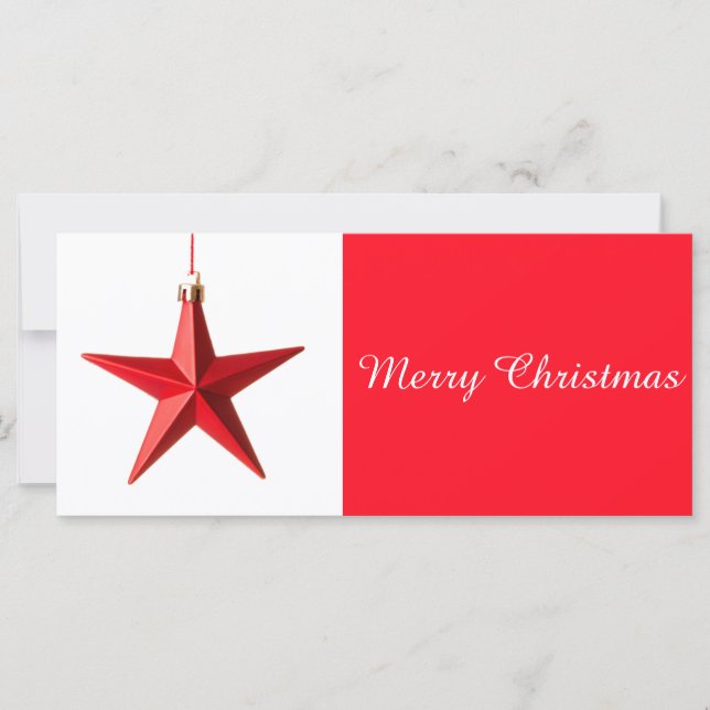 God jul Red star-dekoration med text (Framsida)