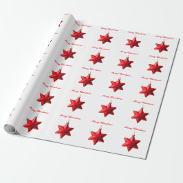 God jul Red star-dekoration med text Presentpapper