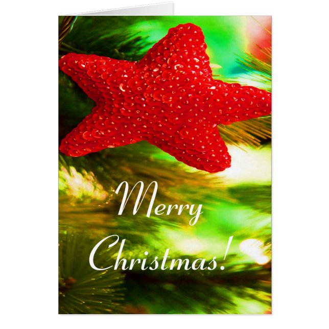 God jul Red Star I Hälsningskort (Framsidan)