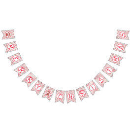 God jul Red Tass Silhouette w/ 2bilder Vimplar