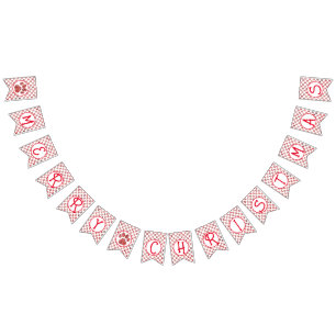 God jul Red Tass Silhouette w/ 2bilder Vimplar