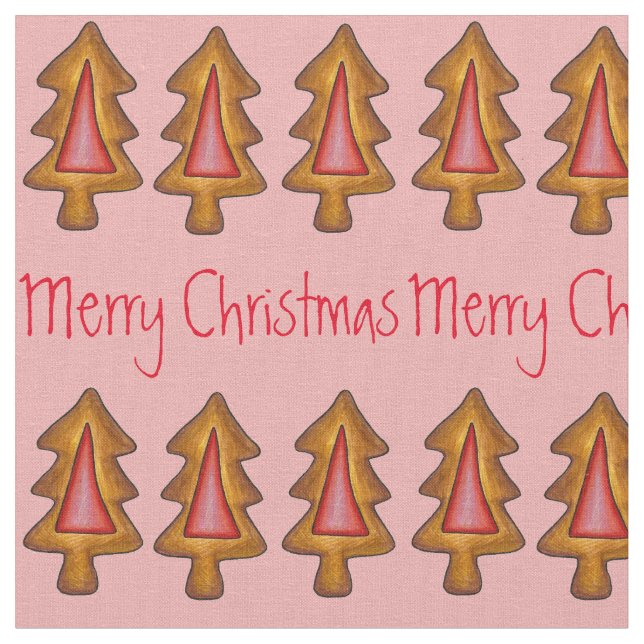 God jul Red Träd Julafton Helgdag Cookie Tyg (Närbild)