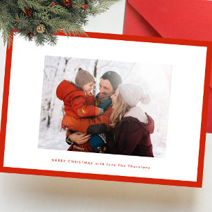 god jul red tunn foto-ram-anpassningsbar julkort