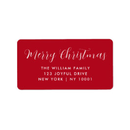 God jul Red Typography Adressetikett