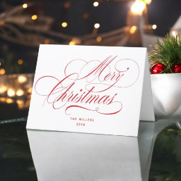 God jul Red Typography Helgkort