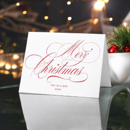God jul Red Typography Helgkort