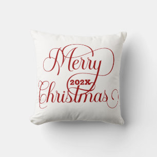 God jul Red Typography on White Kudde