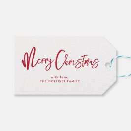 God jul | Red Typography Presentetikett