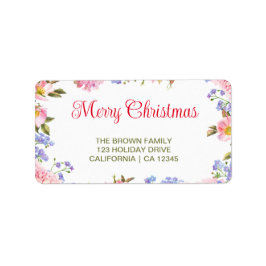 God Jul | Red Typography Returadress La Adressetikett