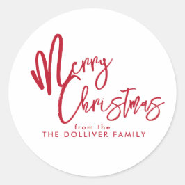 God jul | Red Typography Runt Klistermärke