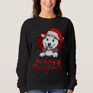 God jul Red vid jul Lycklig Siberian husky T Shirt