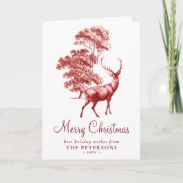 God jul Red Vintage Hjort Card Kort