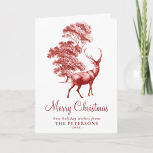 God jul Red Vintage Hjort Card Kort